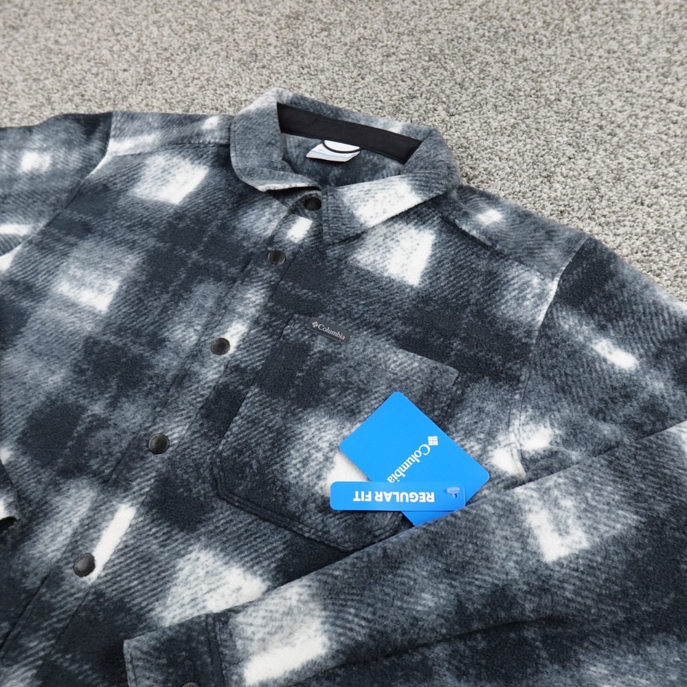 NEW Columbia Jacket Mens M Plaid Steens Mountain Fleece II Shacket Shirt Outdoor